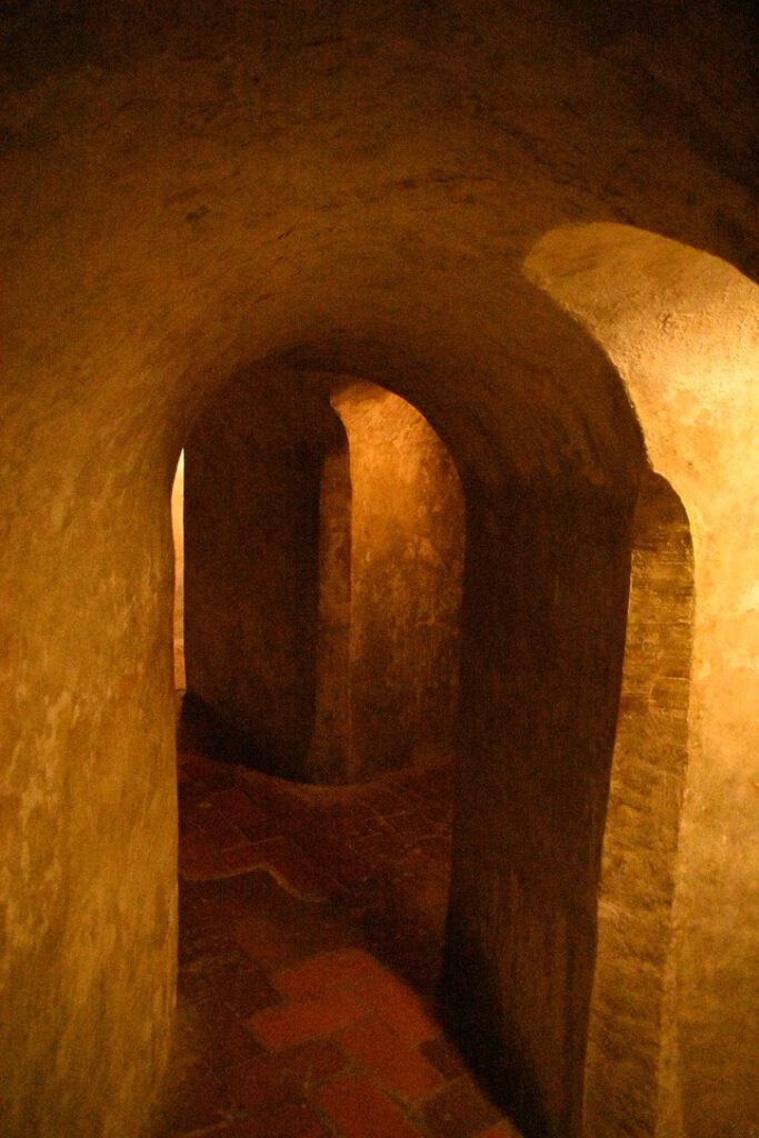 Fortress de San Felipe tunnels.  One day tour Cartagena, Colombia