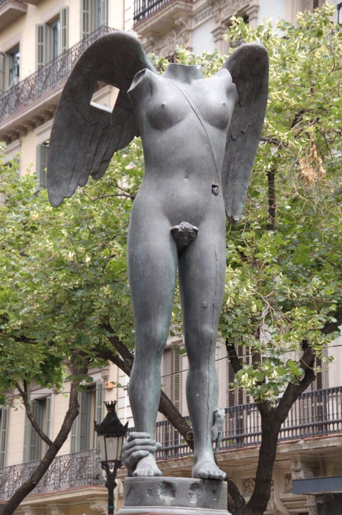 Las Ramblas sculpture. Barcelona, Spain.